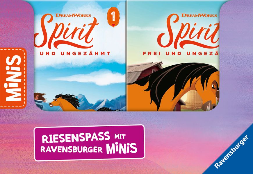 Cover von Verkaufs-Kassette „Ravensburger Minis 10 – Dreamworks Spirit Frei und Ungezähmt“