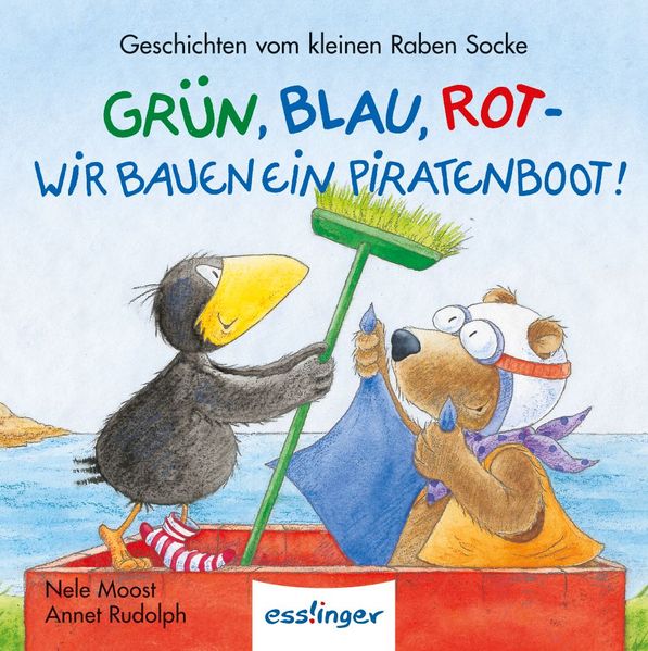 Cover von Der kleine Rabe Socke: Grün, Blau, Rot – Wir bauen ein Piratenboot! – Mini-Ausgabe