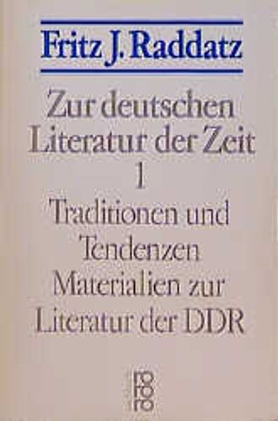 Cover von Zur deutschen Literatur der Zeit 1: Traditionen und Tendenzen