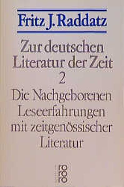 Cover von Zur deutschen Literatur der Zeit 2: Die Nachgeborenen