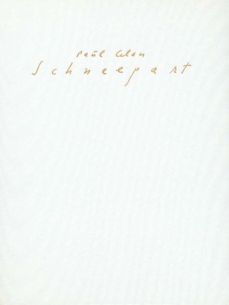 Cover von Schneepart. Faksimile der Handschrift aus dem Nachlaß