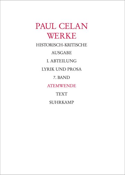 Cover von Werke. Historisch-kritische Ausgabe. I. Abteilung: Lyrik und Prosa