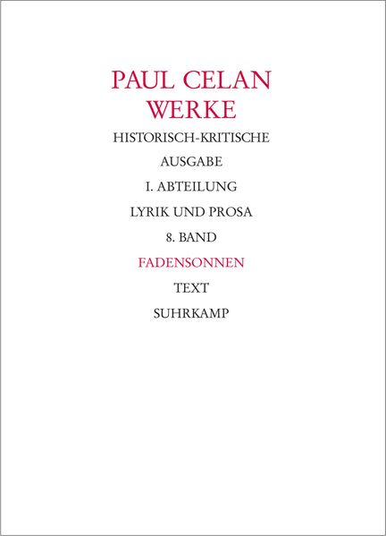 Cover von Werke. Historisch-kritische Ausgabe. I. Abteilung: Lyrik und Prosa