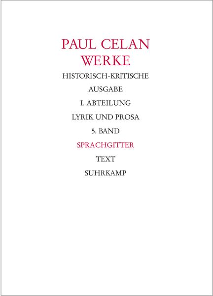 Cover von Werke. Historisch-kritische Ausgabe. I. Abteilung: Lyrik und Prosa