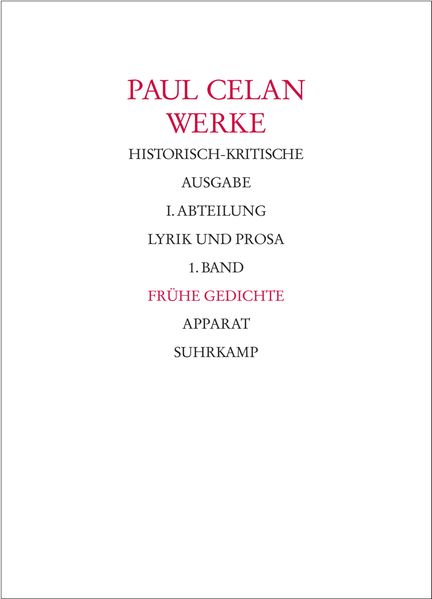 Cover von Werke. Historisch-kritische Ausgabe. I. Abteilung: Lyrik und Prosa