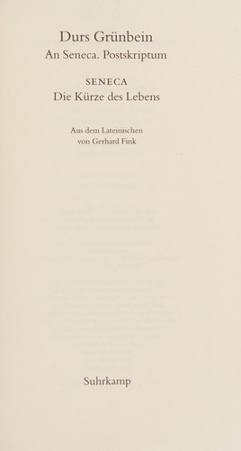 Cover von An Seneca. Postskriptum