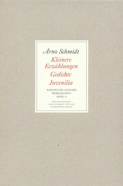 Cover von Bargfelder Ausgabe. Werkgruppe I. Romane, Erzählungen, Gedichte, Juvenilia