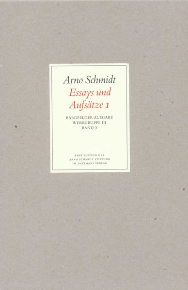 Cover von Bargfelder Ausgabe. Werkgruppe III: Essays und Biographisches