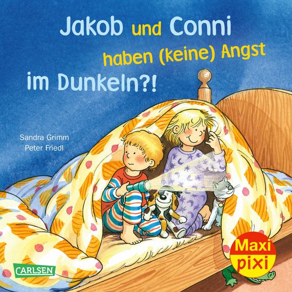Cover von Maxi Pixi 295: Jakob und Conni haben (keine) Angst im Dunkeln?!