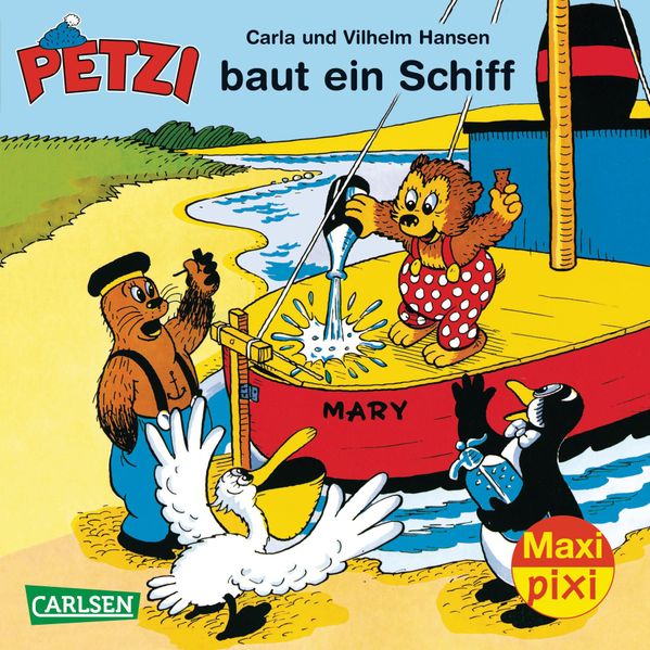 Cover von Maxi-Pixi Nr. 135: Petzi baut ein Schiff