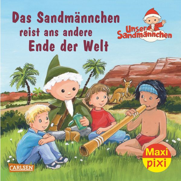 Cover von Maxi-Pixi Nr. 187: Das Sandmännchen reist ans andere Ende der Welt