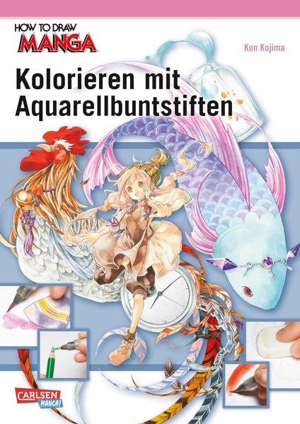 Cover von How To Draw Manga: Kolorieren mit Aquarellbuntstiften