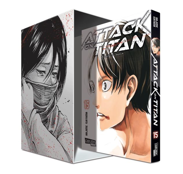 Cover von Attack on Titan, Band 15 im Sammelschuber mit Extra