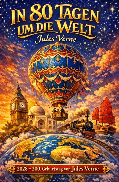 Cover von 2028 – 200. Geburtstag von Jules Verne/Reise um die Erde in 80 Tagen