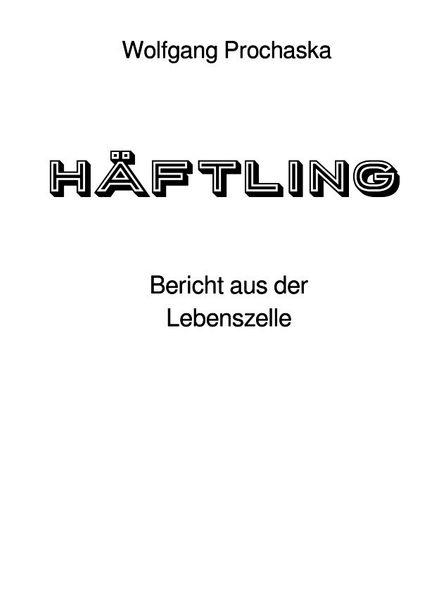Cover von Häftling