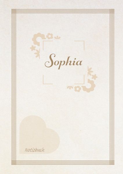 Cover von Sophia – Notizbuch DIN A5: Liniertes Journal für Schule, Alltag & Gedanken | Personalisiertes Geschenk