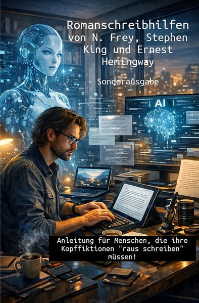 Cover von Romanschreibhilfen von N. Frey – Stephen King – Ernest Hemingway