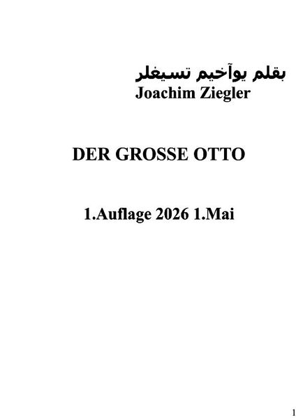 Cover von de große Otto 1.Auflage 2026 1.Mai