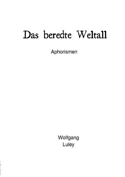 Cover von Das beredte Weltall