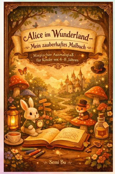 Cover von Alice im Wunderland – Mein zauberhaftes Malbuch