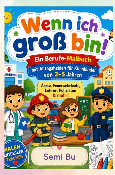 Cover von Wenn ich groß bin! Ein Berufe-Malbuch mit Alltagshelden für Kleinkinder von 2–5 Jahren