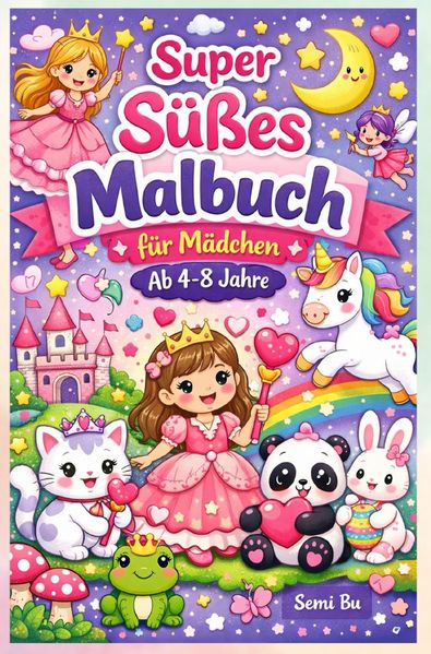 Cover von Super Süßes Malbuch für Mädchen im Alter von 4–8 Jahren