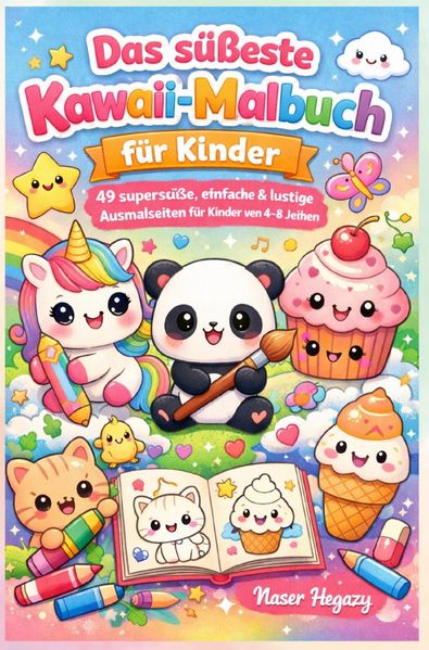 Cover von Das süßeste Kawaii-Malbuch für Kinder