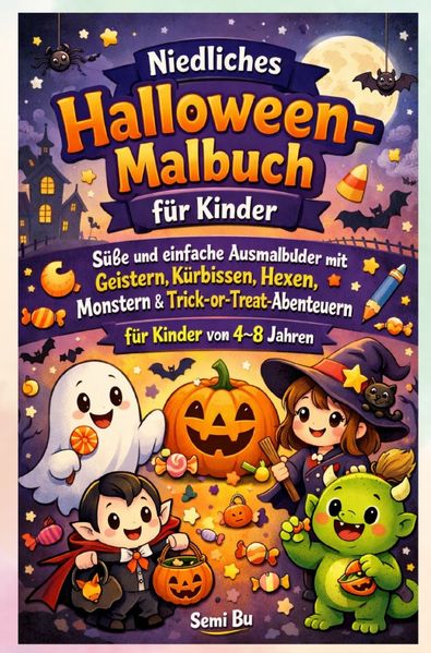Cover von Niedliches Halloween-Malbuch für Kinder