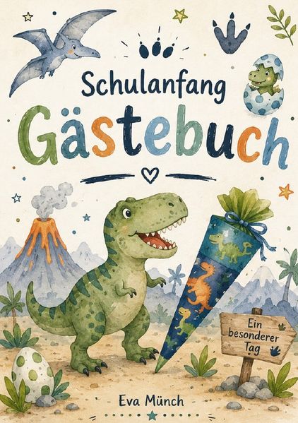 Cover von Gästebuch Schulanfang Thema Dinosaurier