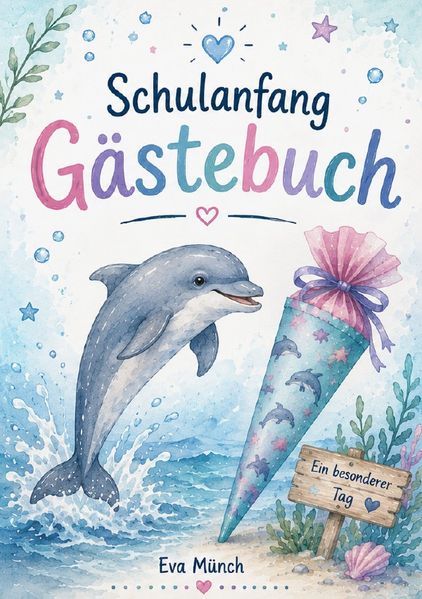 Cover von Gästebuch Schulanfang Thema Delphin