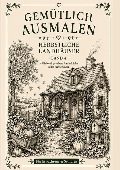 Cover von Gemütlich ausmalen/Gemütlich ausmalen – Herbstliche Landhäuser