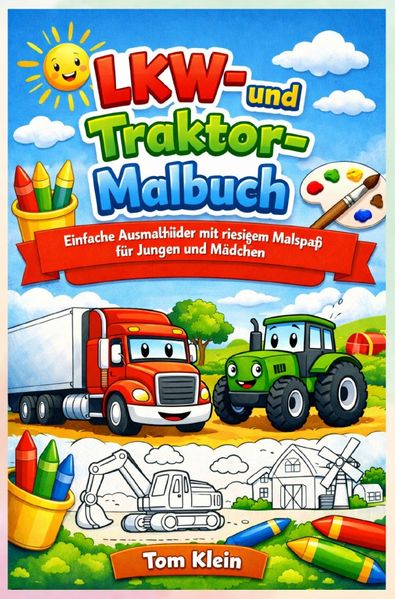 Cover von LKW- und Traktor-Malbuch für Kinder von 3 bis 5 Jahren