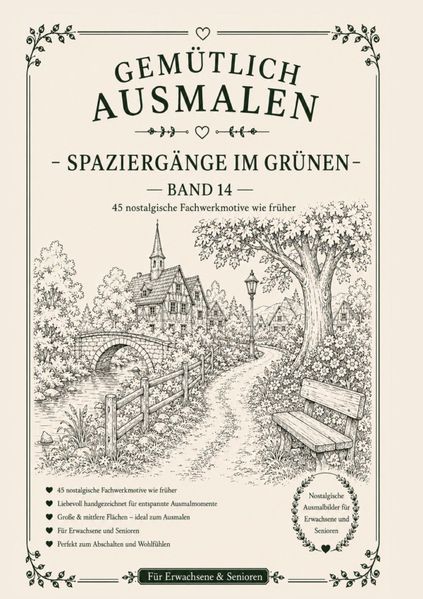 Cover von Gemütlich ausmalen/Gemütlich ausmalen – Spaziergänge im Grünen