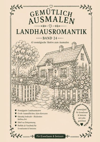 Cover von Gemütlich ausmalen/Gemütlich ausmalen – Landhausromantik
