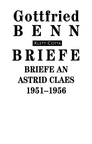 Cover von Briefe / Briefe an Astrid Claes: 1951-1956