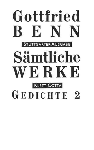 Cover von Sämtliche Werke – Stuttgarter Ausgabe / Gedichte 2
