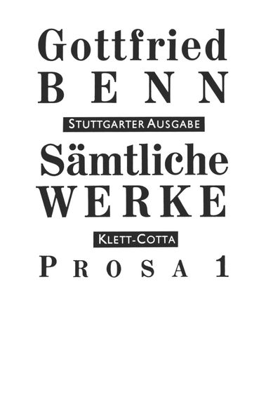 Cover von Sämtliche Werke – Stuttgarter Ausgabe / Prosa 1