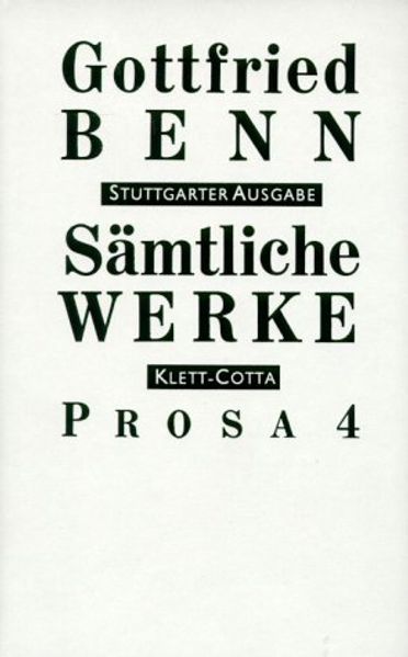 Cover von Sämtliche Werke – Stuttgarter Ausgabe / Prosa 4