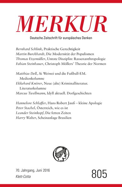 Cover von MERKUR Deutsche Zeitschrift für europäisches Denken – 2016-06