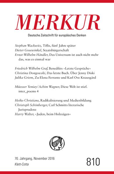 Cover von MERKUR Deutsche Zeitschrift für europäisches Denken – 2016-11