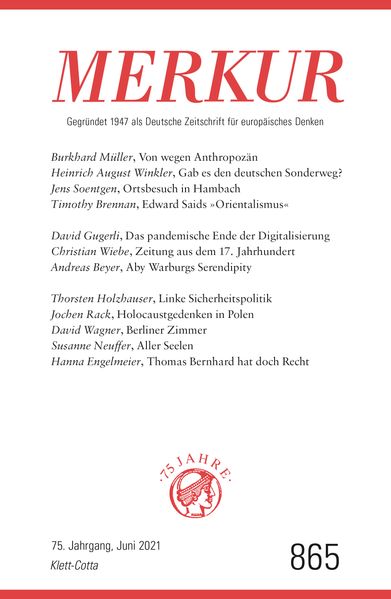 Cover von MERKUR Gegründet 1947 als Deutsche Zeitschrift für europäisches Denken – 2021-06