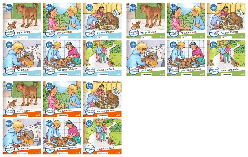 Cover von Mats, Mila und Molli – Komplettbezug, Heft 1-6, Schwierigkeitsstufe A, B, C