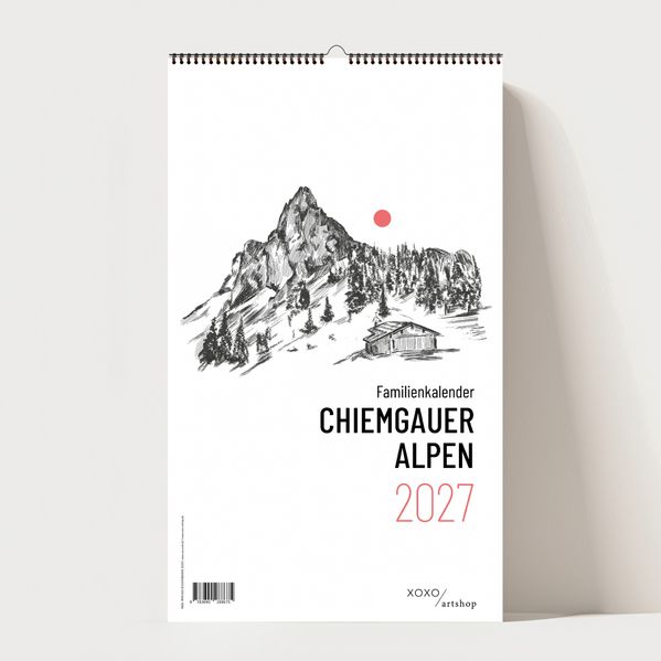 Cover von Chiemgauer Alpen, Design Wandkalender 2027, 5 Spalten Monatskalender, 42×25, 200 g