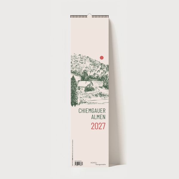Cover von Küchenkalender 2027 – Chiemgauer Almen | Handgezeichneter Wandkalender mit 12 Almen | Illustrativer Monatskalender