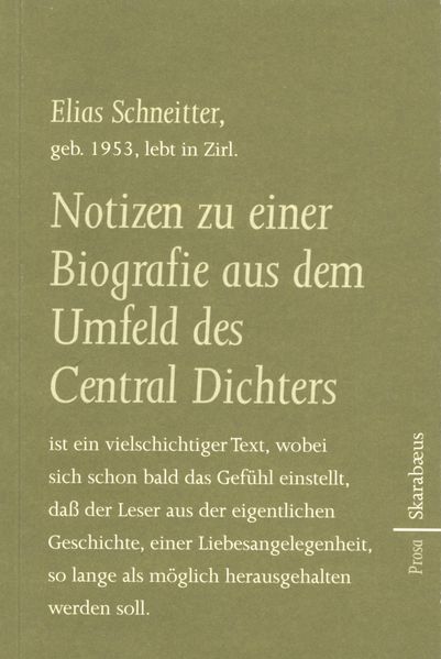 Cover von Notizen zu einer Biografie aus dem Umfeld des Central Dichters