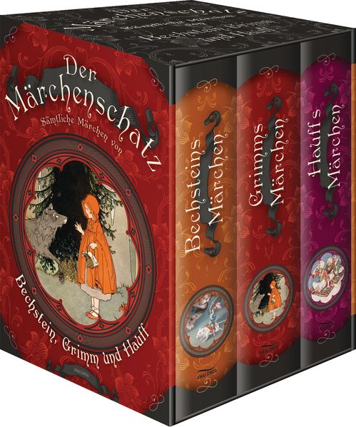 Cover von Der Märchenschatz – Sämtliche Märchen von Bechstein, Grimm und Hauff in drei Bänden (im Schuber)