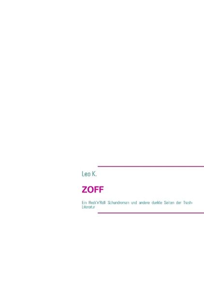 Cover von ZOFF Ein Rock’n’Roll Schundroman