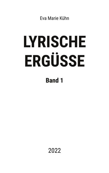 Cover von Lyrische Ergüsse
