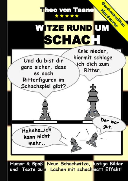 Cover von Geschenkausgabe Hardcover: Humor & Spaß – Witze rund um Schach, lustige Bilder und Texte zum Lachen mit schachmatt Effekt!