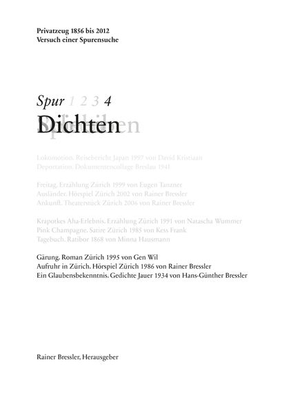Cover von Spur 4 Dichten